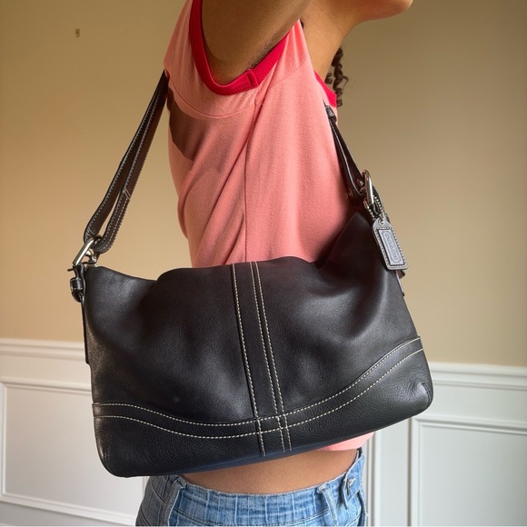 Coach Black Leather Shoulder Bag - Picture 7 of 15